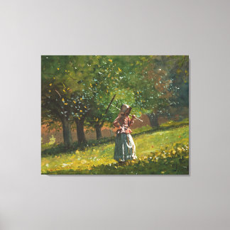 Girl with Hay Rake Canvastryck