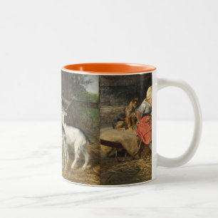 Girl with Hund and Kids Hermine Biedermann-Arendts Två-Tonad Mugg