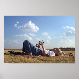 Girl with Kite Poster
