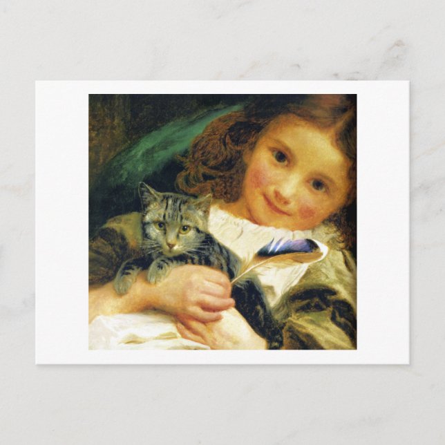 Girl with Kitten, Sophie Andersson Vykort (Framsida)