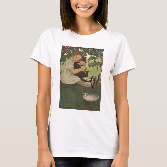 Girl with Kitten T-shirt (Framsida)