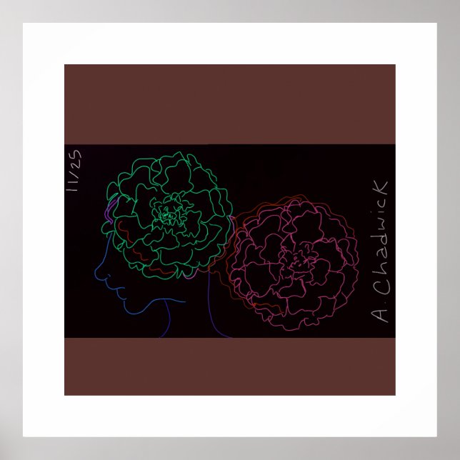 Girl with Marigold Afro Puffs Poster (Framsidan)