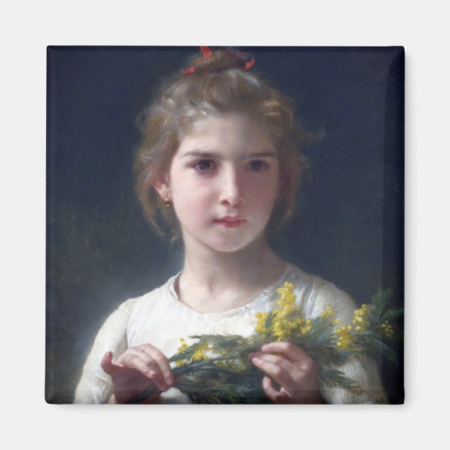 Girl with Mimosa, Bouguereau Magnet (Framsidan)