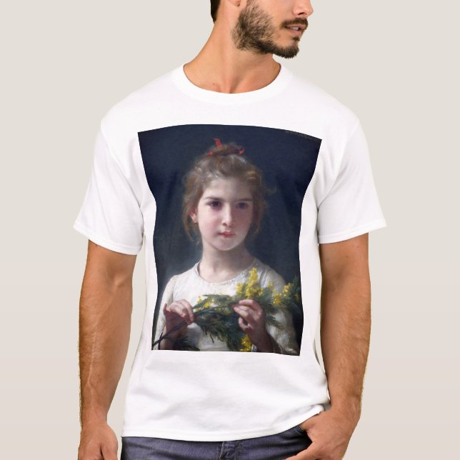 Girl with Mimosa, Bouguereau T Shirt (Framsida)