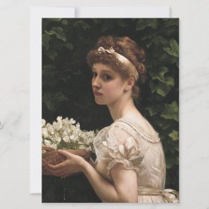 Girl with Pea Blommars (av Edward Poynter) Kort