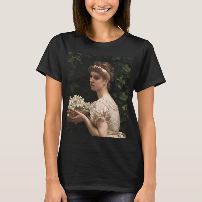 Girl with Pea Blommars (av Edward Poynter) T Shirt (Framsida)