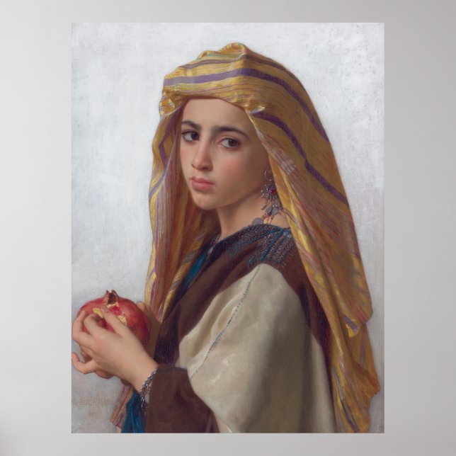 Girl with Pomegranate William-Adolphe Bouguereau Poster (Framsidan)