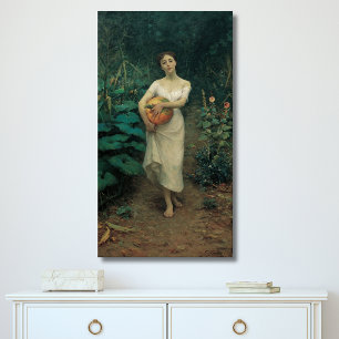 Girl with Pumpkin Zonaro 1889 Canvastryck