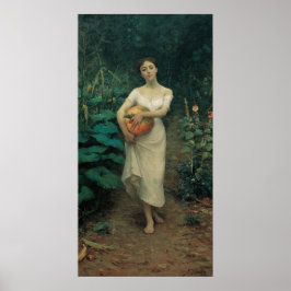 Girl with Pumpkin Zonaro 1889 Poster