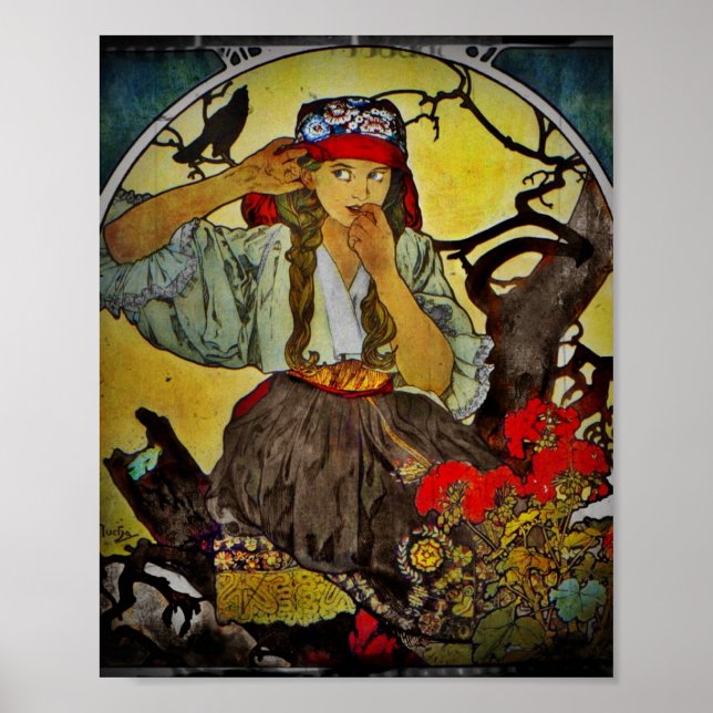 Girl with Raven Moravian Teacher Choir Poster (Framsidan)