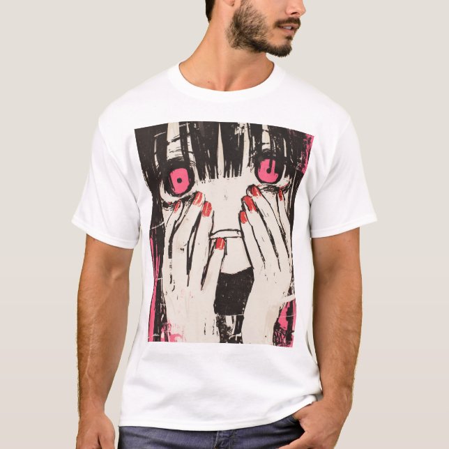 Girl with RED Nagel T-Shirt (Framsida)