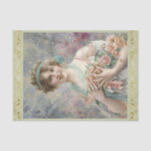Girl with ro by Emile Vernon, Decoupage