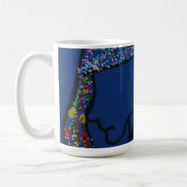 Girl with Spotted Glitter Print Hair  Kaffemugg