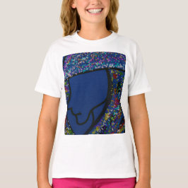 Girl with Spotted Glitter Print Hair T Shirt
