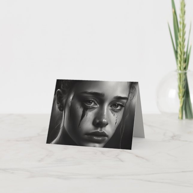 Girl with tears kort (Framsida)