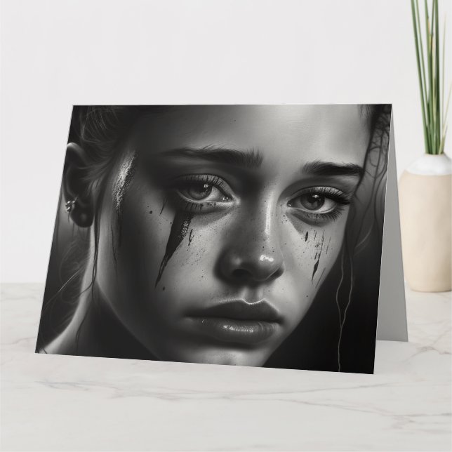 Girl with tears kort (Framsida)