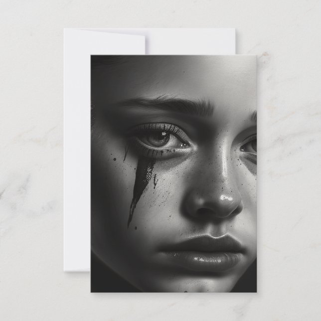 Girl with tears kort (Framsida)