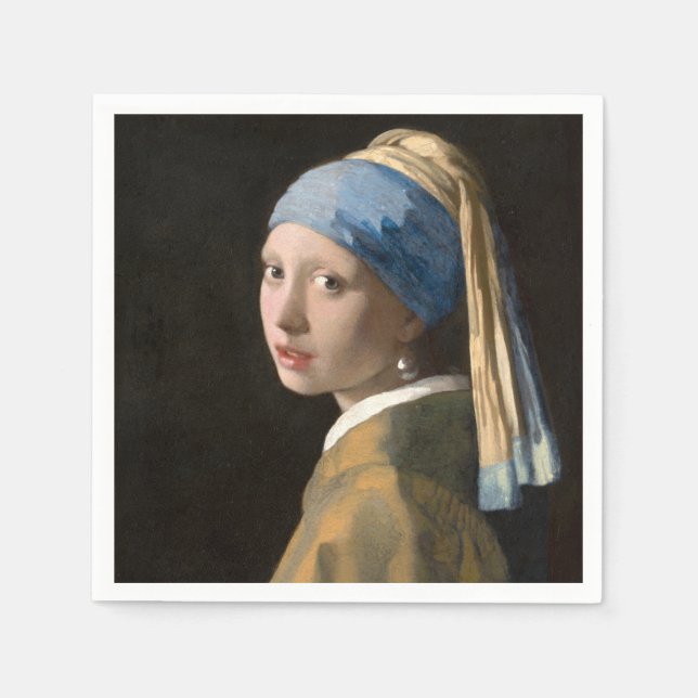 Girl with the pearl earring - Johannes Vermeer Pappersservett (Framsidan)