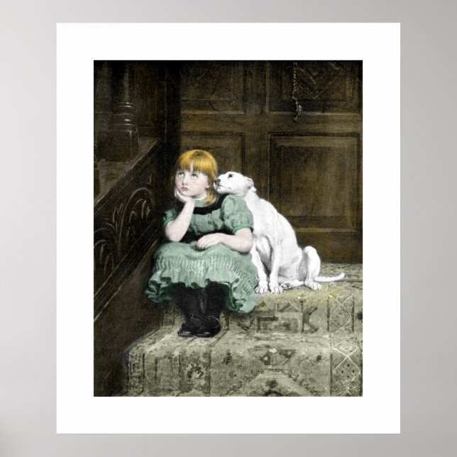 Girl with White Hund Poster (Framsidan)