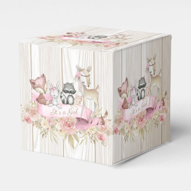 Girl Woodland Baby Shower Presentaskar (Framsidan Sidan)