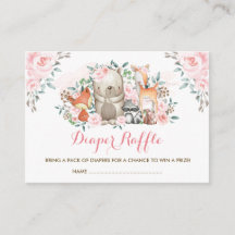 Girl Woodland Rosa ros Baby djur Diaper Raffle