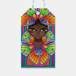 Girl Wrapped in Butterfly vingar Presentetikett