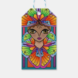 Girl Wrapped in Butterfly vingar Presentetikett