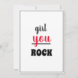 Girl You STEN Nice Gesture Script Female Person Tack Kort