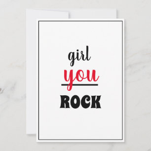 Girl You STEN Nice Gesture Script Female Person Tack Kort