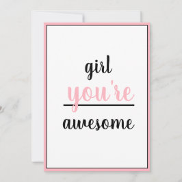 Girl You're Awesome Kind Gesture Girly Modern Tack Kort