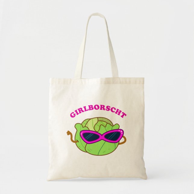 Girlborscht Fabulous Vegetable Pun Tote Bag Tygkasse (Framsidan)
