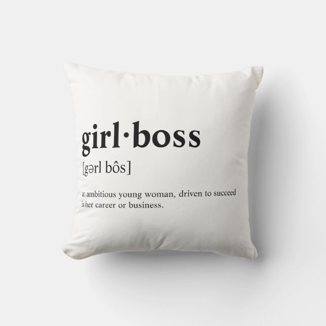 Girlboss - menande ordbok kudde (Framsida)