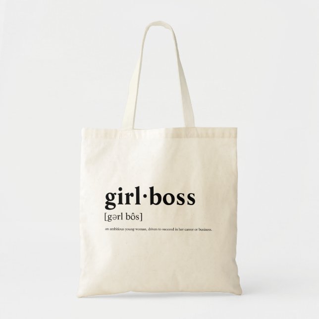 Girlboss - menande ordbok tygkasse (Framsidan)