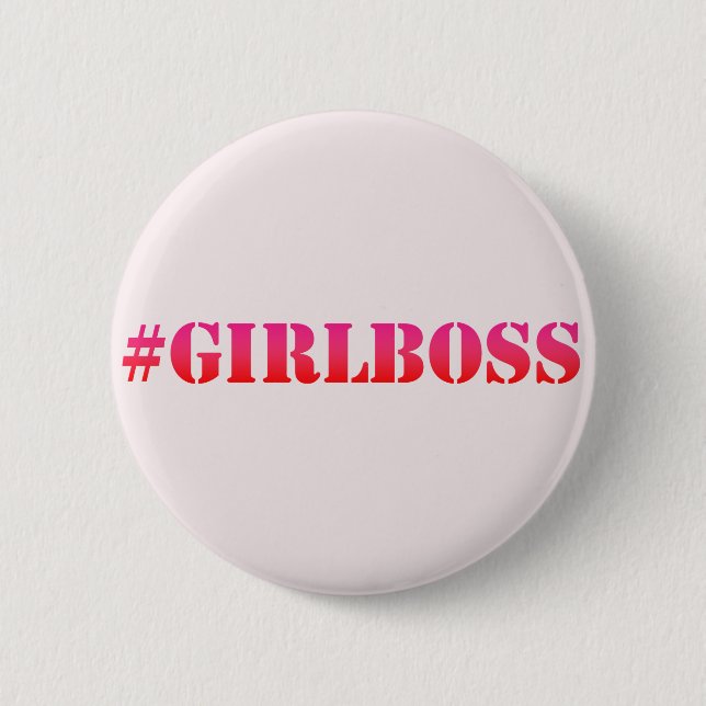 #GirlBoss - rosa - Roligt offertknapp Knapp (Framsida)