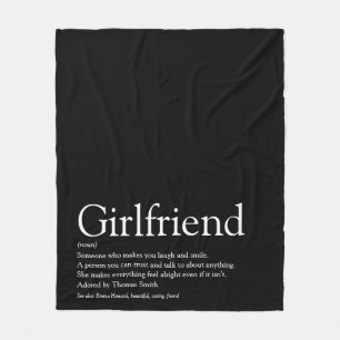 Girlfriend Definition Cool Kul Svart och Vit Fleecefilt