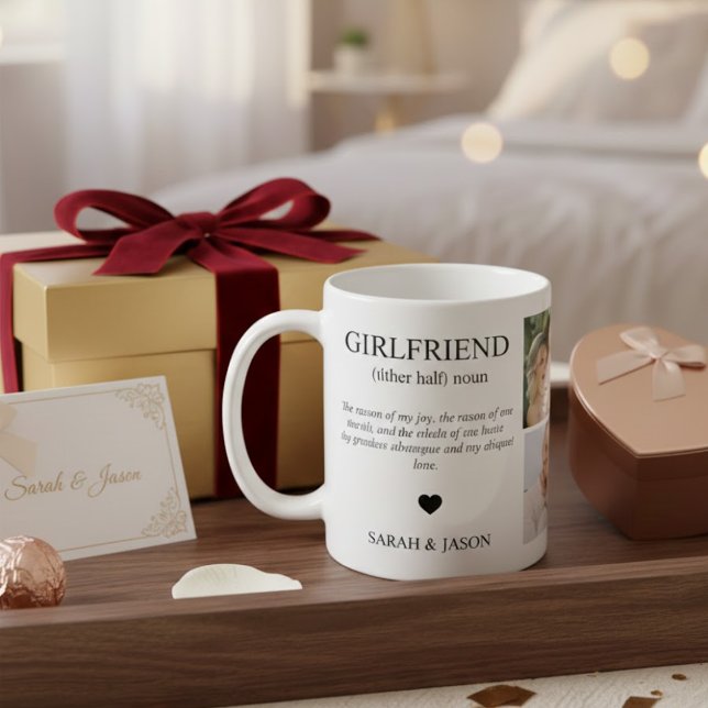 Girlfriend Definition Photo Collage Kaffemugg (Skapare uppladdad)