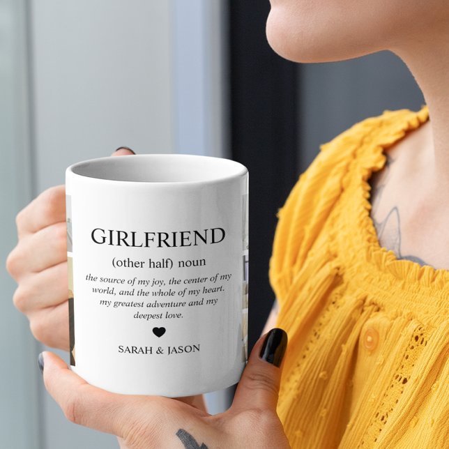 Girlfriend Definition Photo Collage Kaffemugg (Skapare uppladdad)