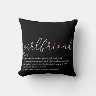 Girlfriend Definition Saying Script Kärlek Hjärtat Kudde