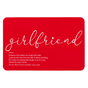 Girlfriend Definition Skript Kärlek Hjärtan Röd Magnet