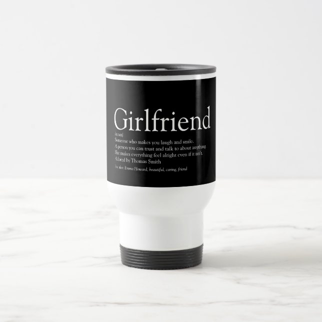 Girlfriend Definition Svart och Vitt Resemugg (Center)