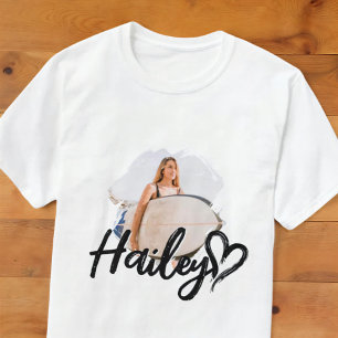 Girlfriend Grunge Enkel Modern Hjärt Cool Foto T Shirt