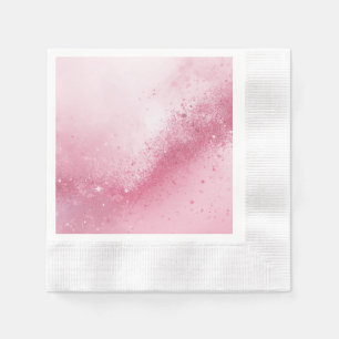 Girlie Rosa Feminina abstrakt Gnistrande Damm Pappersservett