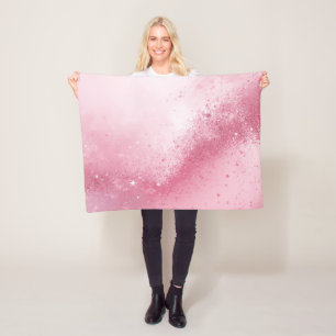 Girlie Rosa Feminint abstrakt Gnistrande Damm  Fleecefilt