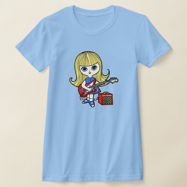 GirlieWear Gitarrflicka T Shirt (Laydown)