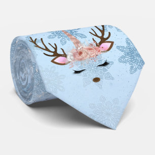 Girlig baby blue marmormajsrenar snöflingor slips