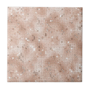 Girlig Dusty Ro Rosa Mönster Glam Bling Chic Kakelplatta
