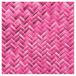 Girlig Fuchsia Graphic Geometric Basket Weave Tyg