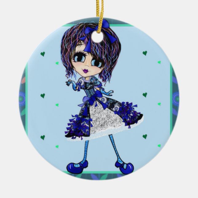 Girlig jul julgransprydnad keramik (Framsidan)