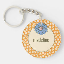 Girlig Orange Retro Flower Mönster
