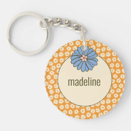 Girlig Orange Retro Flower Mönster